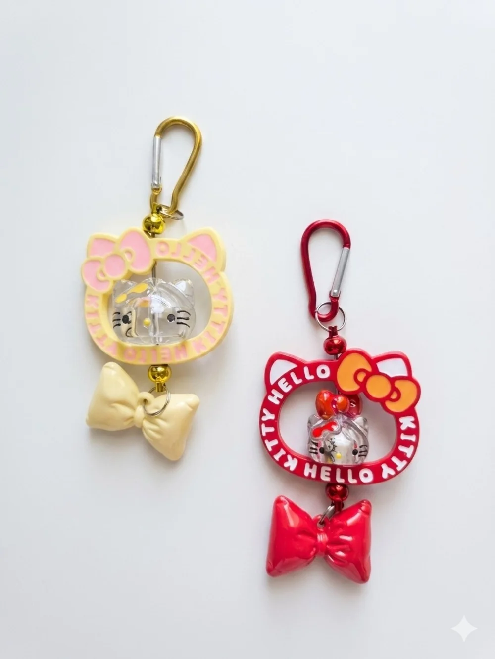 Hello Kitty Kids Bow Keychain Charm - Yellow & Red Options